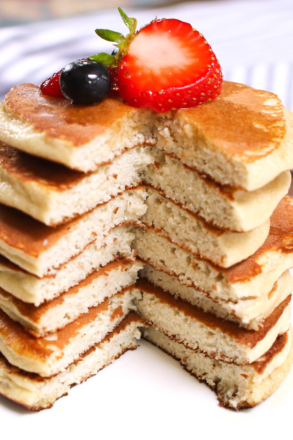 Cross-section view of the stacked pancakes
