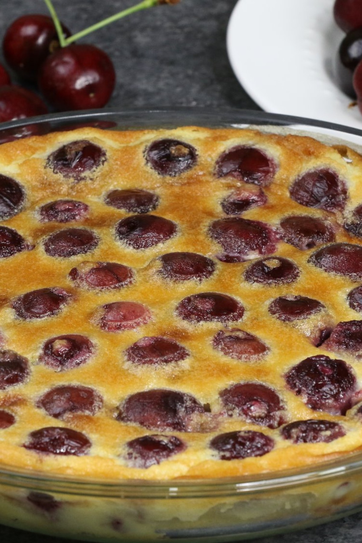 freshly bade clafoutis served on the table