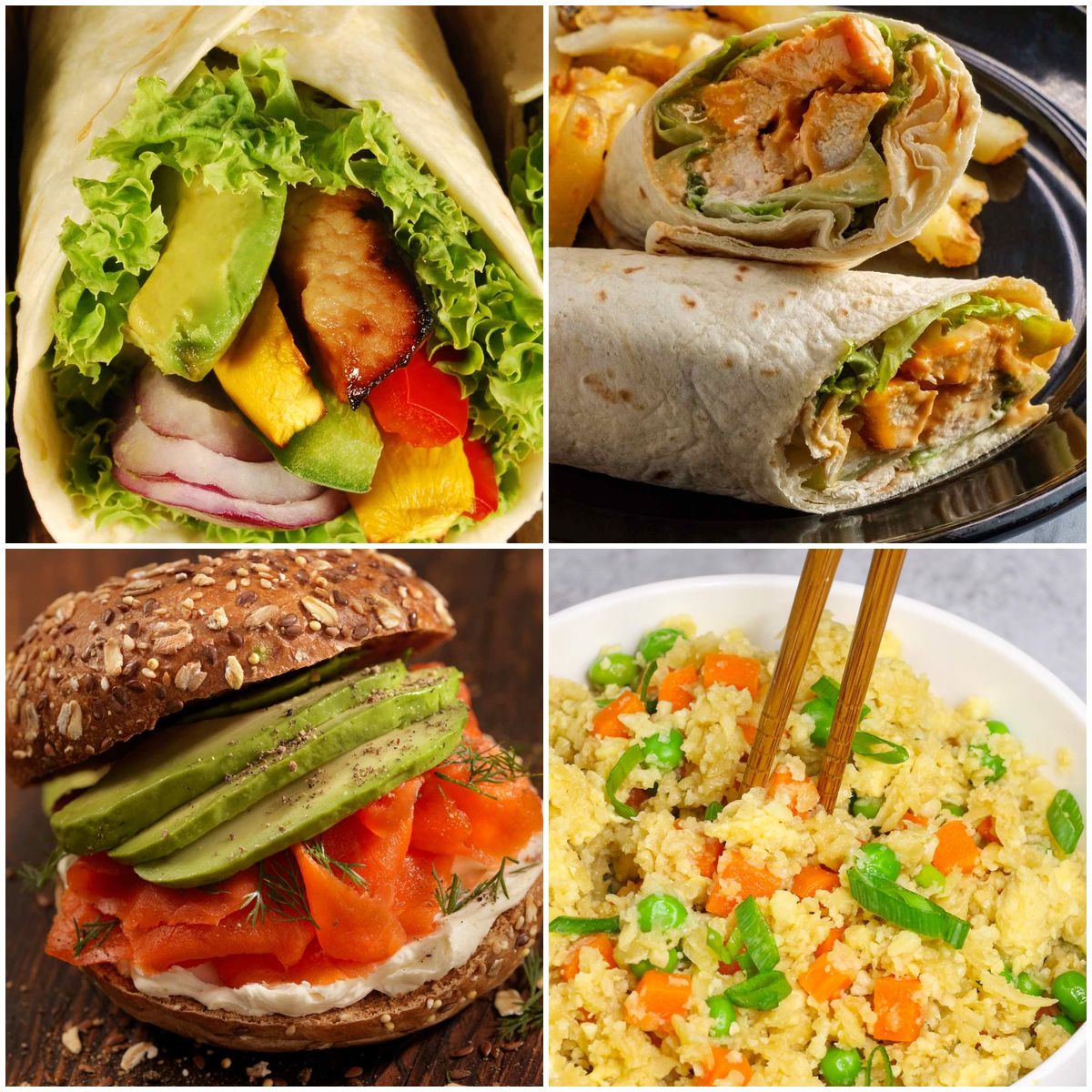 Collage of easy dorm-friendly meals for college students that are quick and budget-friendly