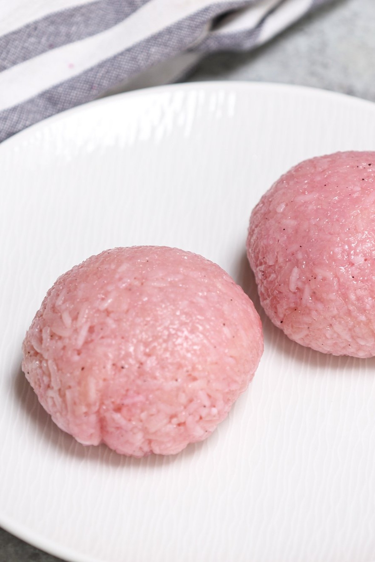 close up of sakura mochi being served