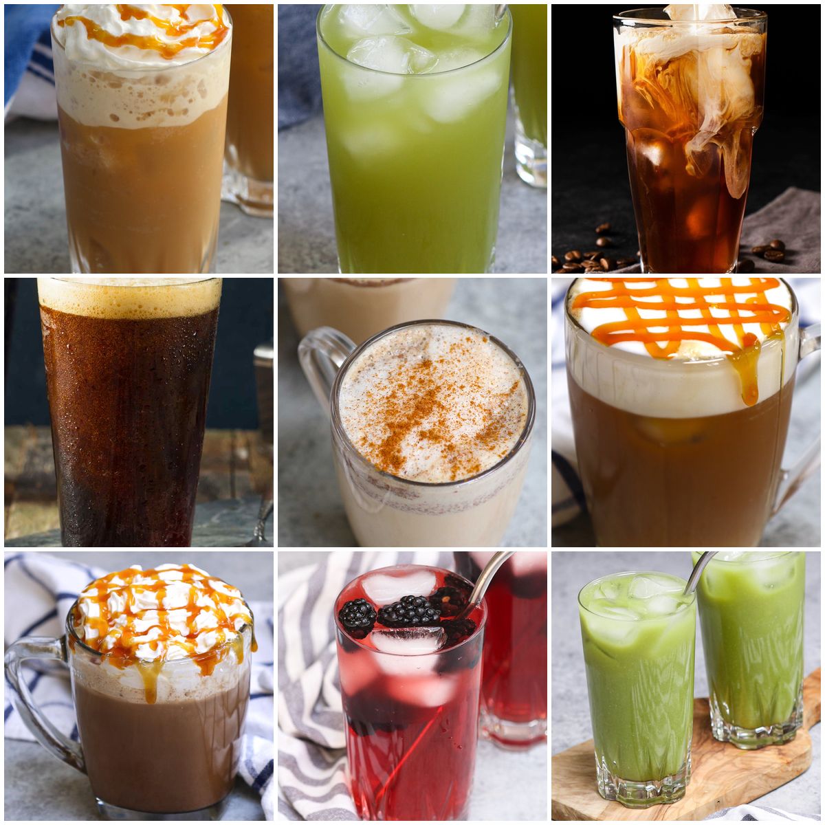 25 Best Starbucks Drink Ideas - collage of 6 copycat Starbucks drinks